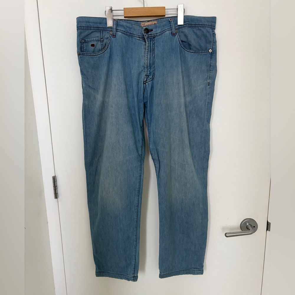 Men's Marco Pescarolo Lightweight Blue Relaxed Jeans W36